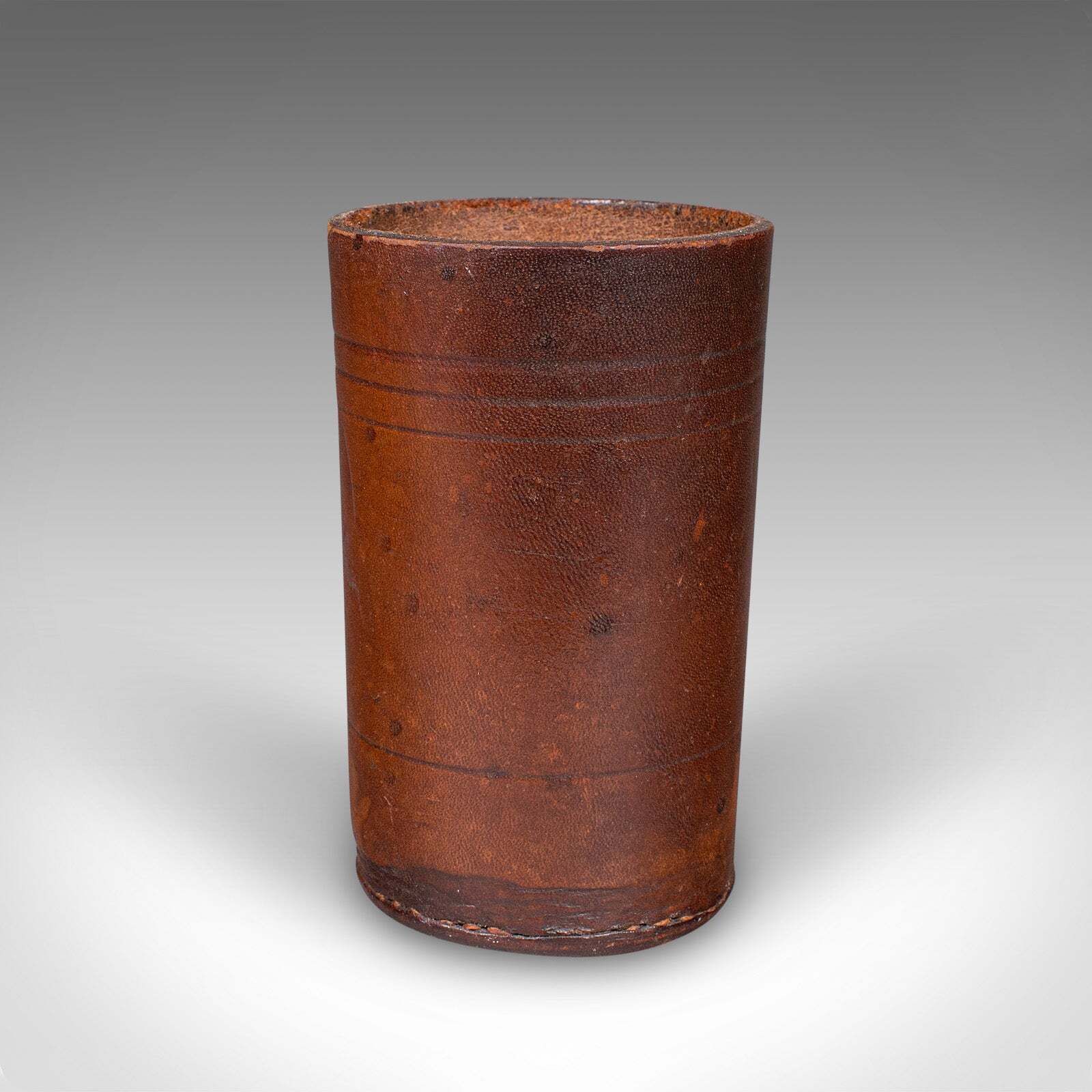 Small Antique Jacquet Dice Pot , French, Leather, Craps, Gaming Tumbler, C.1920 photo for sale