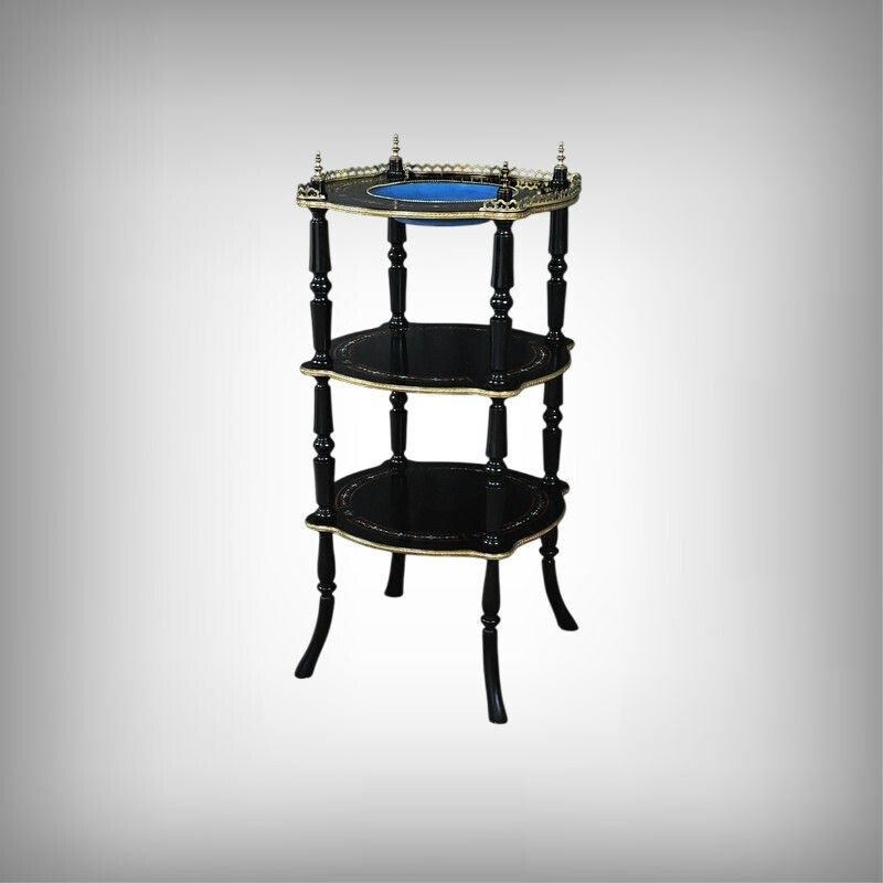 Blackened Wooden Stand, “Portrait Of Louis XVI”, Napoleon III Period – Mid 19th Century