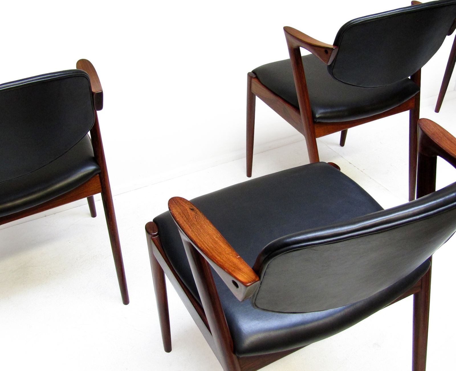 Six Danish "Model 42" Dining Chairs In Rosewood By Kai Kristiansen   Newly Re Upholstered photo vintage