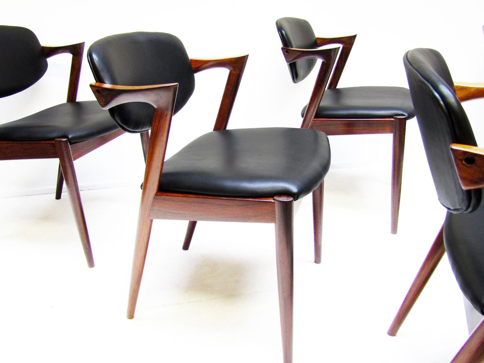 photo furniture Six Danish "Model 42" Dining Chairs In Rosewood By Kai Kristiansen   Newly Re Upholstered
