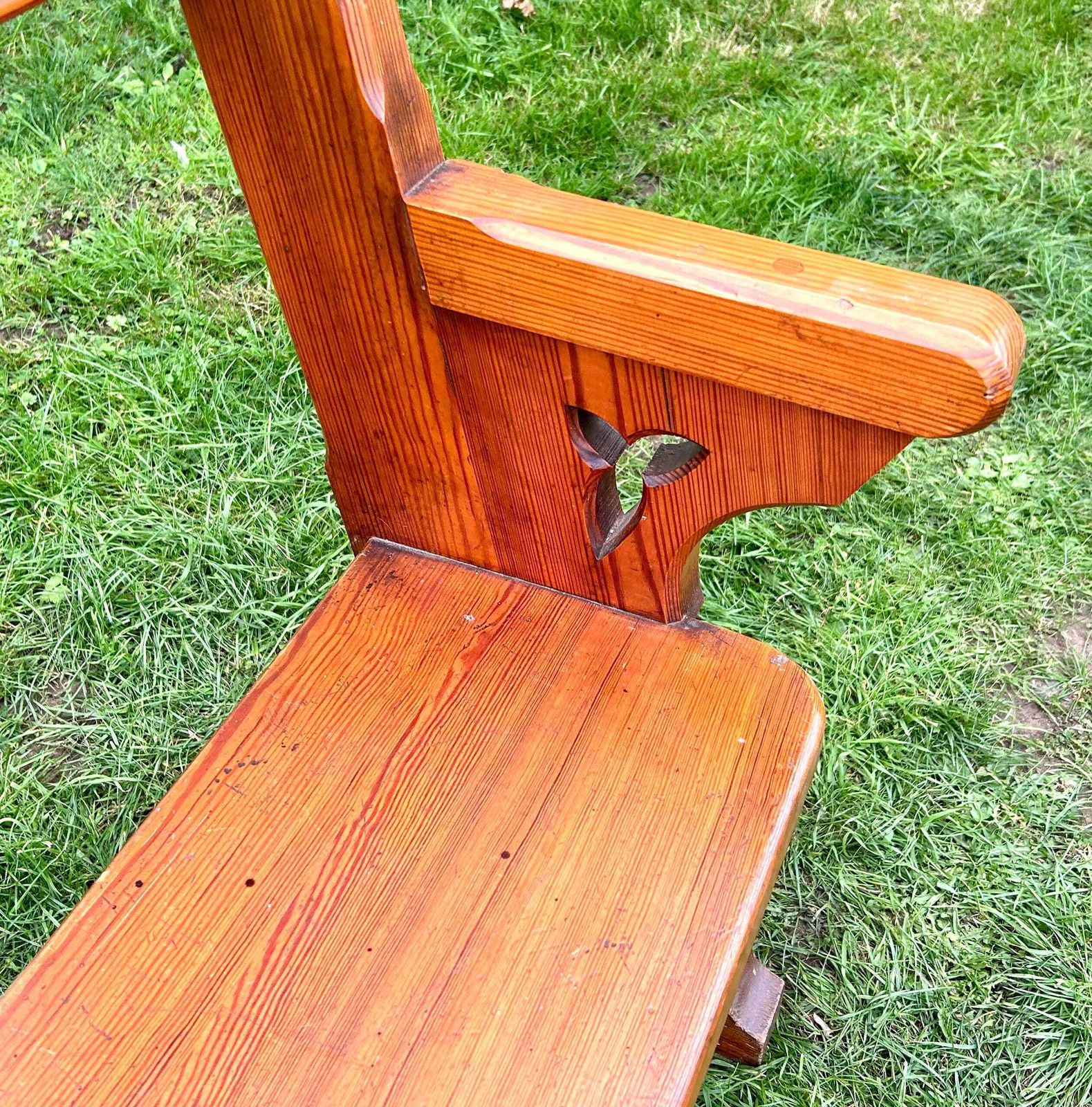 Gothic Victorian Pitch Pine Church Pew Bench Chairs Vintage Industrial Retro Kitchen Seating Gothic Oak Wooden Hall Way Church photo 310.0