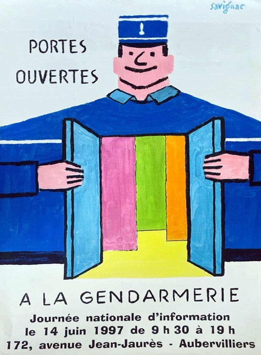 A La Gendarmerie   Savignac  Original Vintage Poster