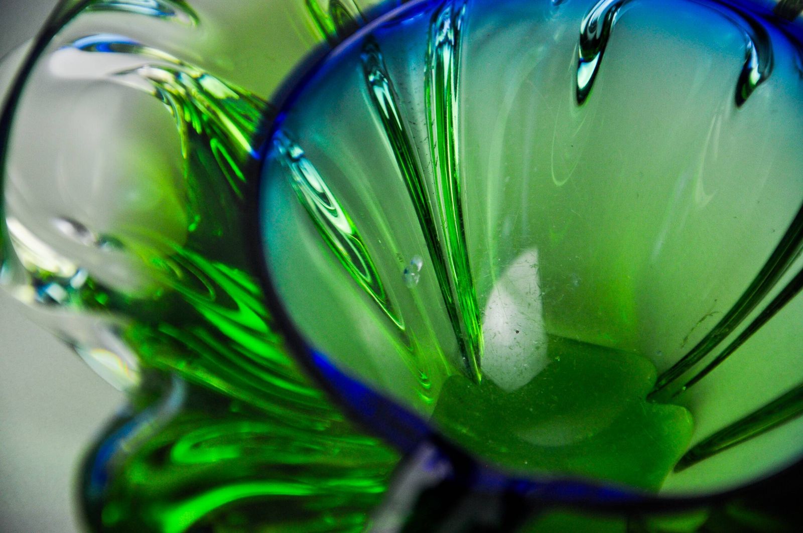Sommerso Green And Blue Pocket Emptier By Flavio Poli For Seguso, Murano Glass, Italy, 1970 photo buy