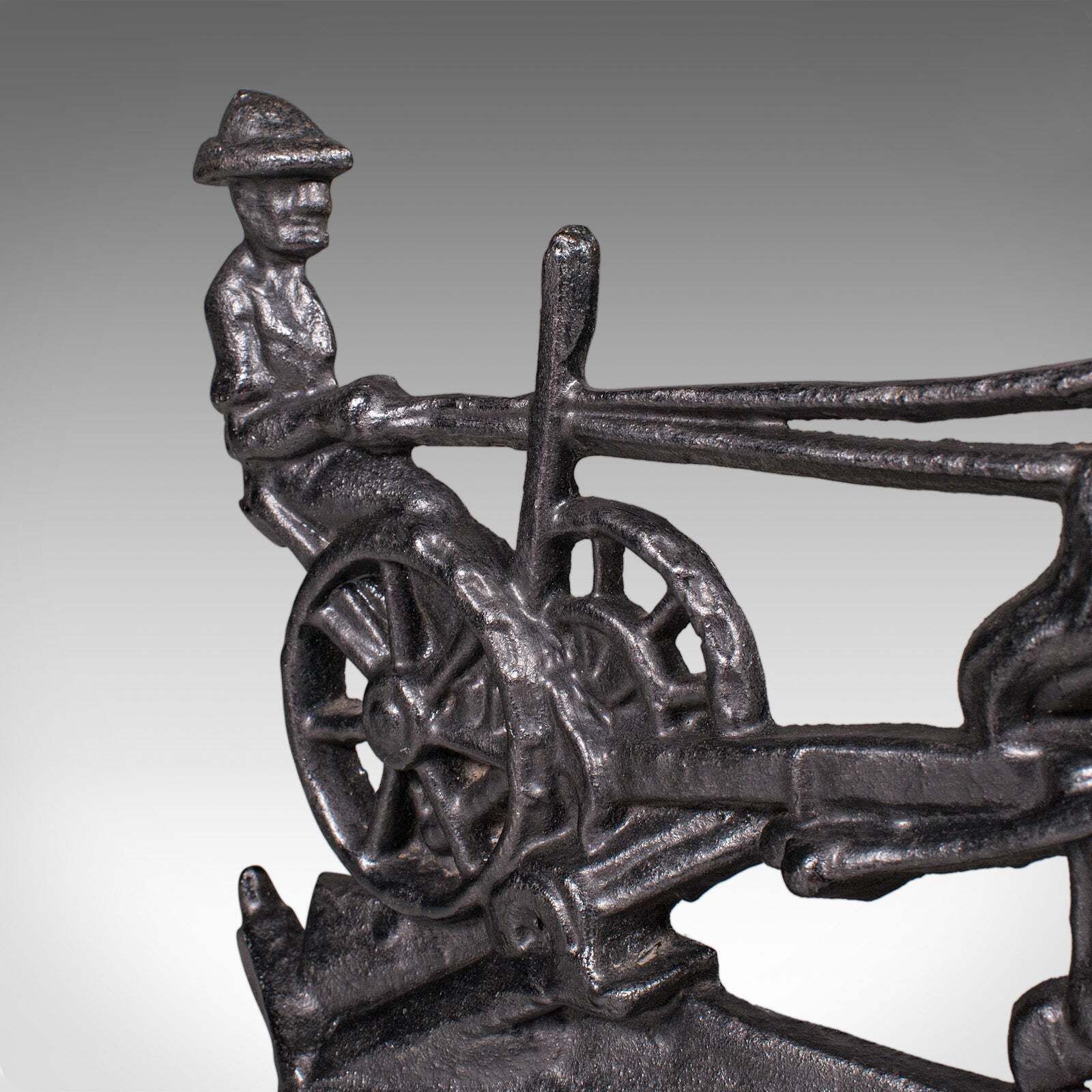 photo furniture Antique Ploughman Doorstop, English, Cast Iron, Farmhouse Door Keeper, Victorian