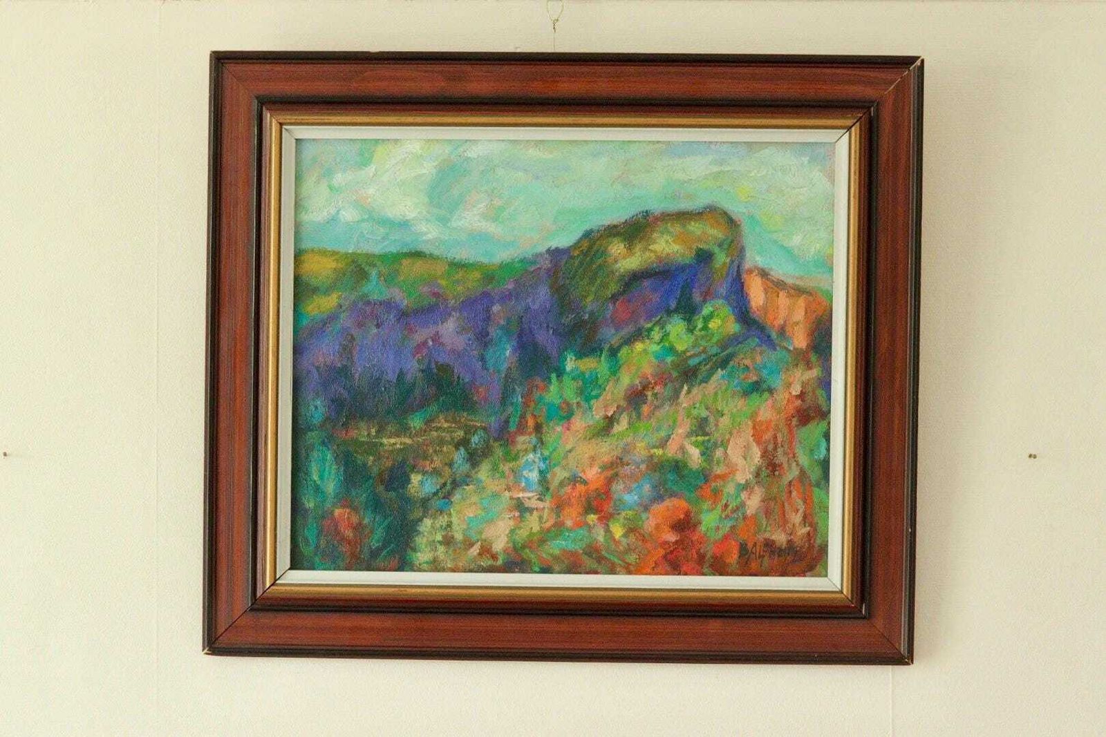 Original European Oil On Canvas – “Vivid Landscape” – Vintage & Framed     52 X 44 Cm (20.5" X 17.3")