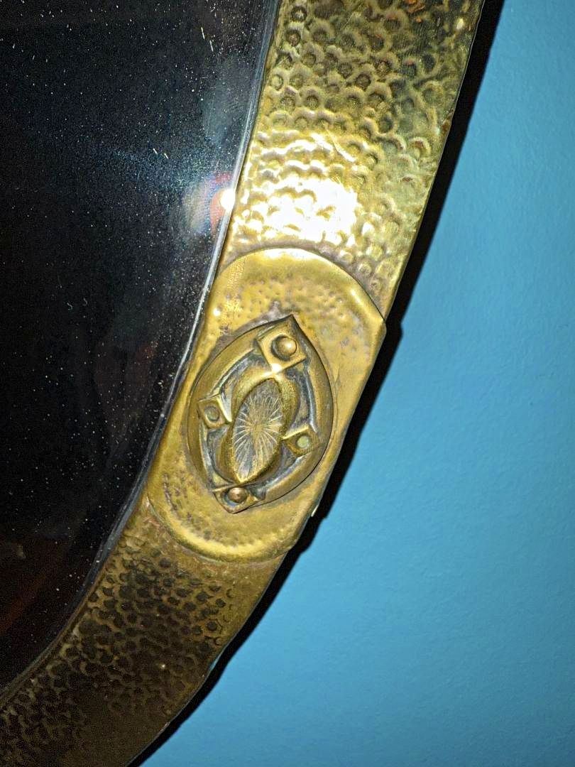 Liberty Of London 1910 Arts & Crafts Beaten Brass Bevelled Mirror photo furniture