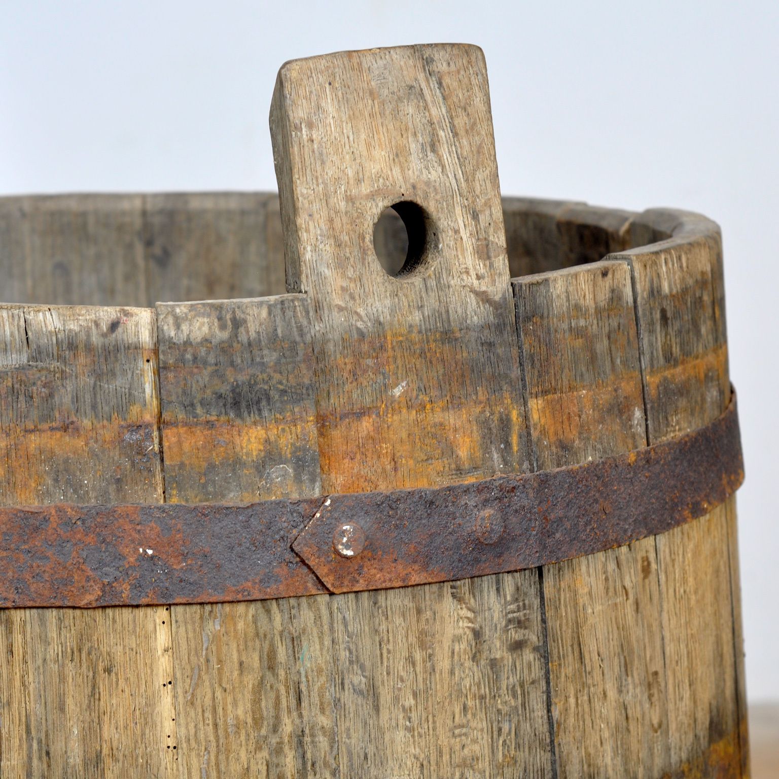 Oak Barrel/Planter, Circa 1920 photo furniture