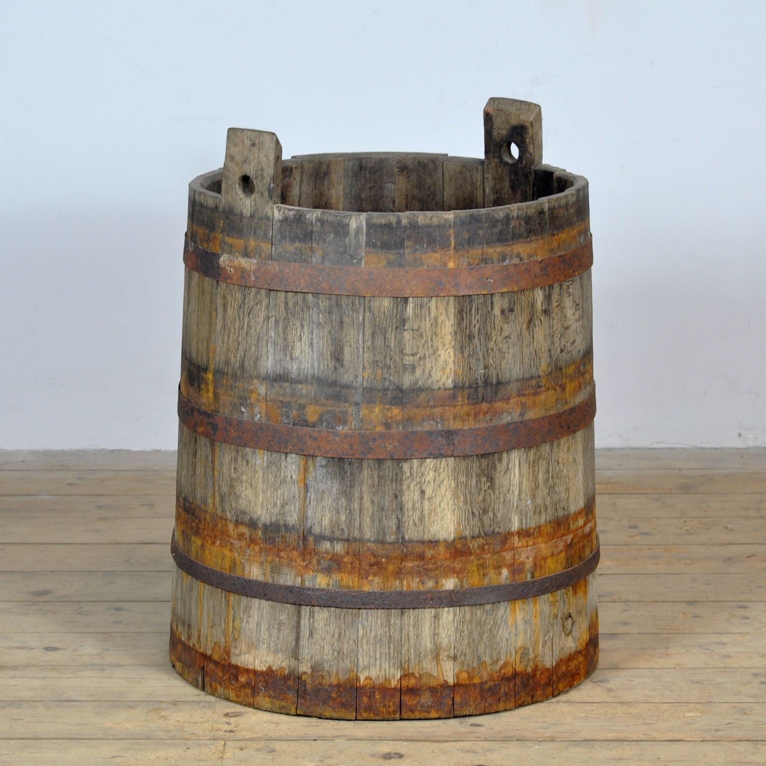 Oak Barrel/Planter, Circa 1920 photo Garden Decor