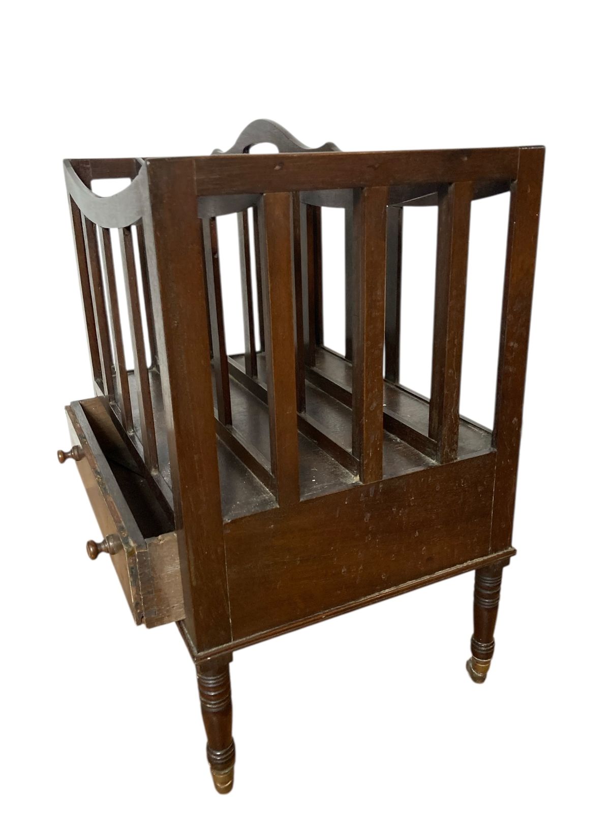 Antique Mahogany Canterbury Magazine Or Paper Rack Single Drawer photo Home Decor