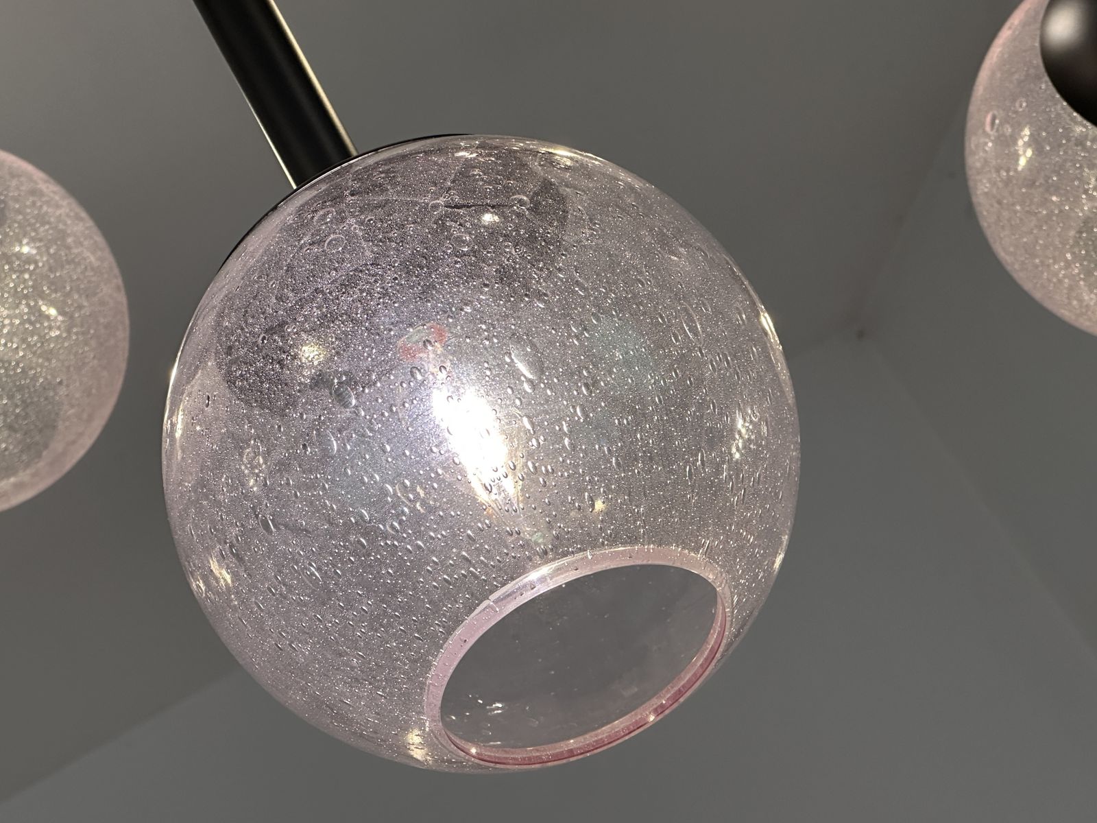 Contemporary Pink "Pulegoso" Spheres Murano Glass Sputnik Chandelier By Simoeng photo Lighting