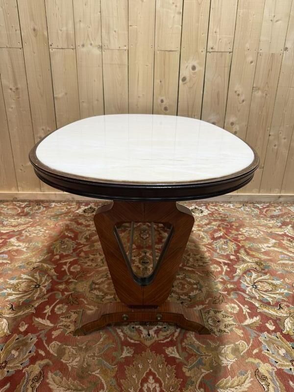 Table à Manger Ovale En Marbre Et Palissandre photo Furniture