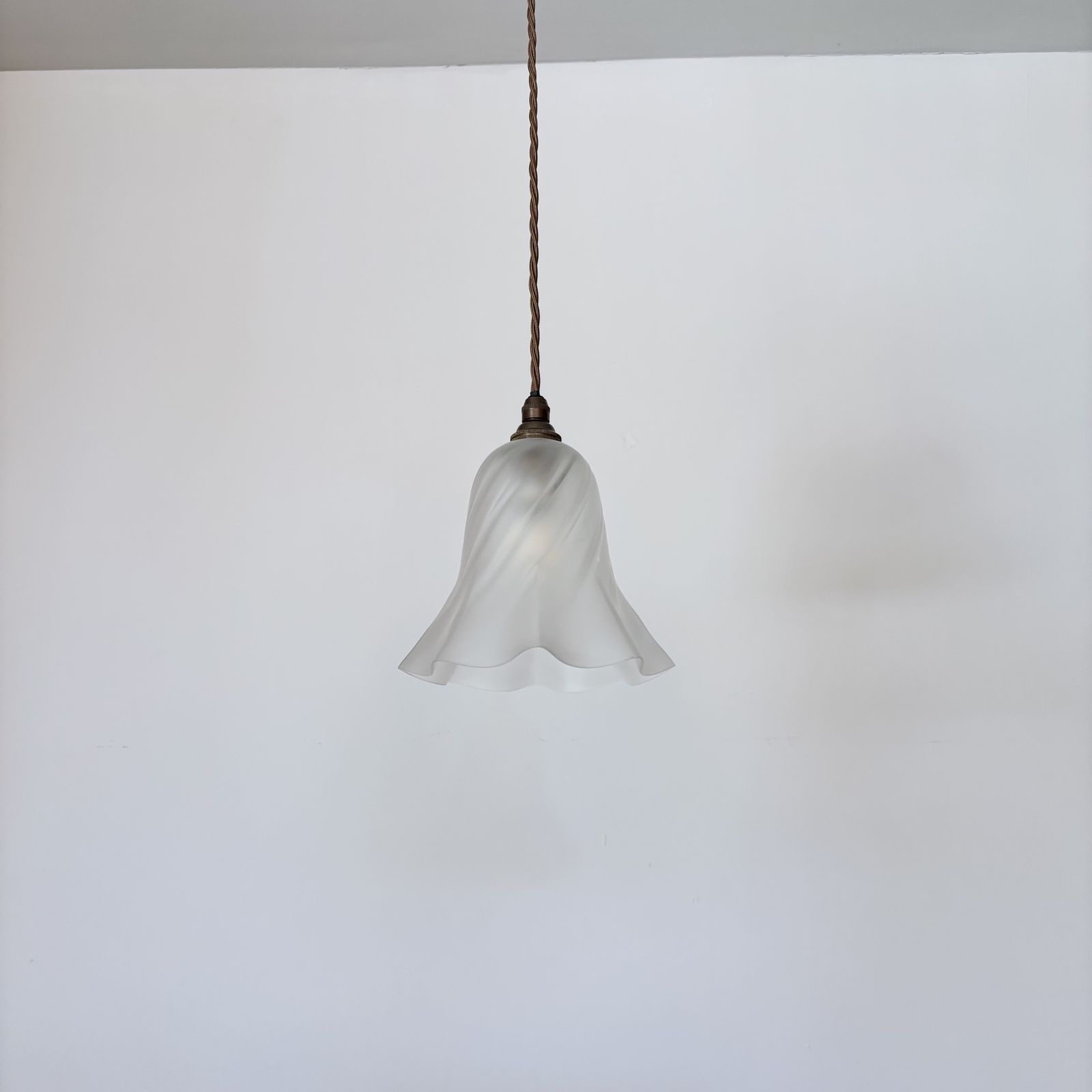 Fluted Frosted Glass Shade, 1800s photo furniture