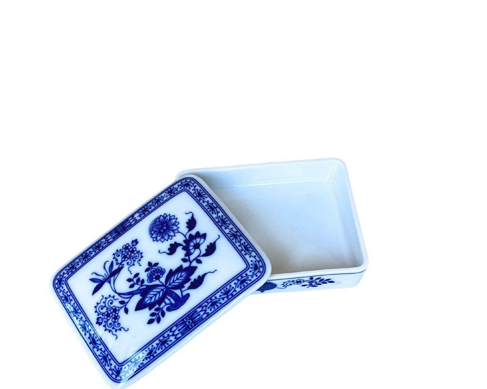 Blue Onion Cigarette Box | Trinket Or Jewelry Storage | Blue And White photo for sale
