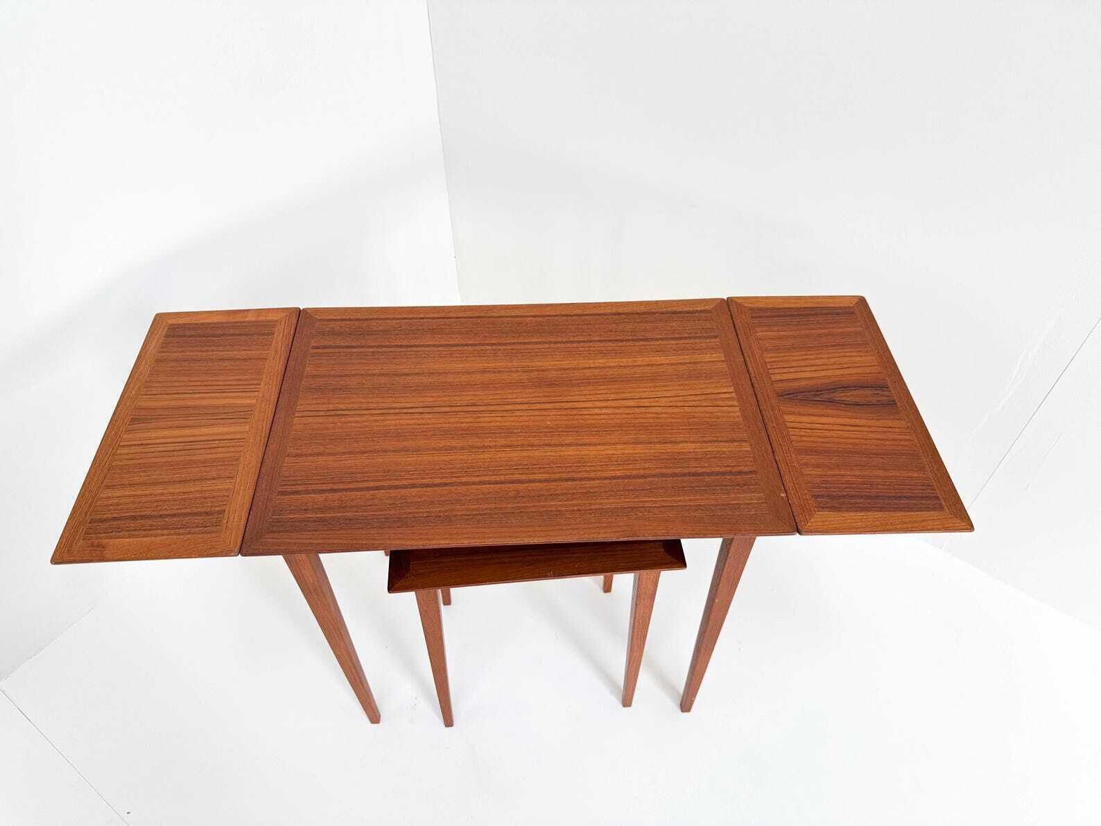 Vintage Scandinavian Nesting Table Set With Extendable Design (Set Of 2), Denmark 1960s photo buy