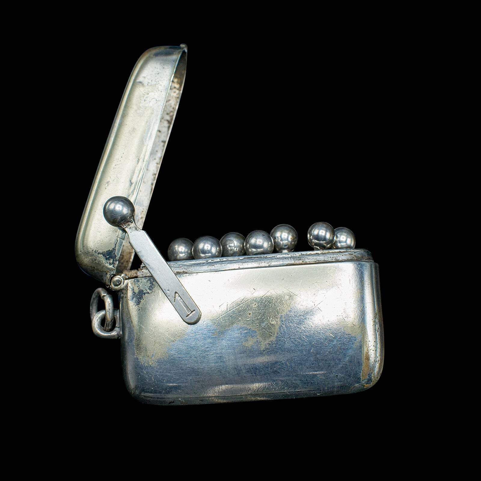 Small Antique Shooting Peg Case, English, Silver Plate, Marker Box, Victorian photo vintage