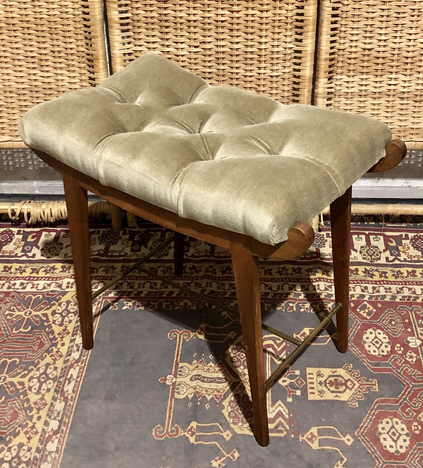 Handsome Retro Teak Stool photo vinterior