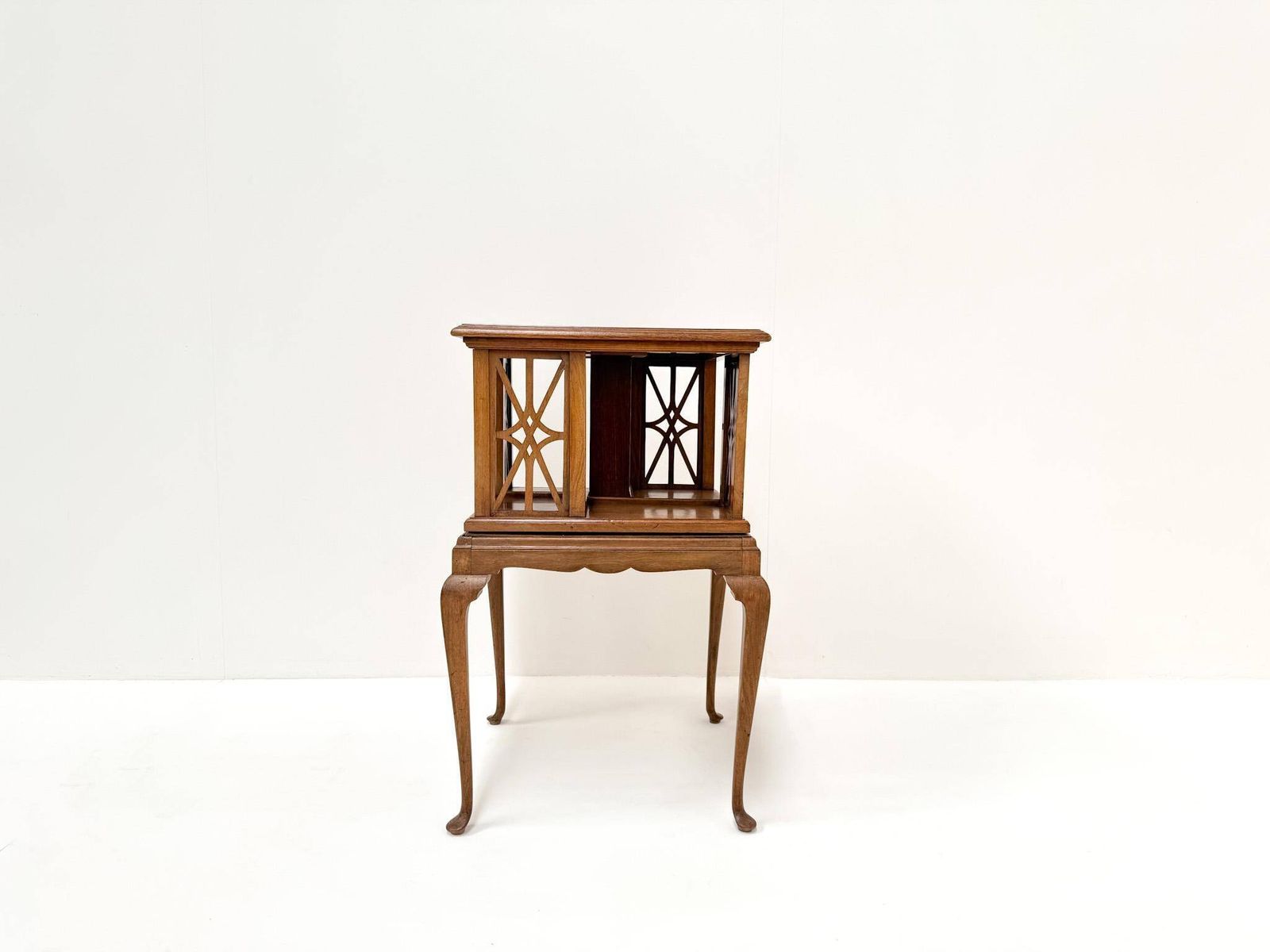 Antique Burl Walnut Revolving Side Table, Wortelnoot Book Table Ca. 1900 photo furniture