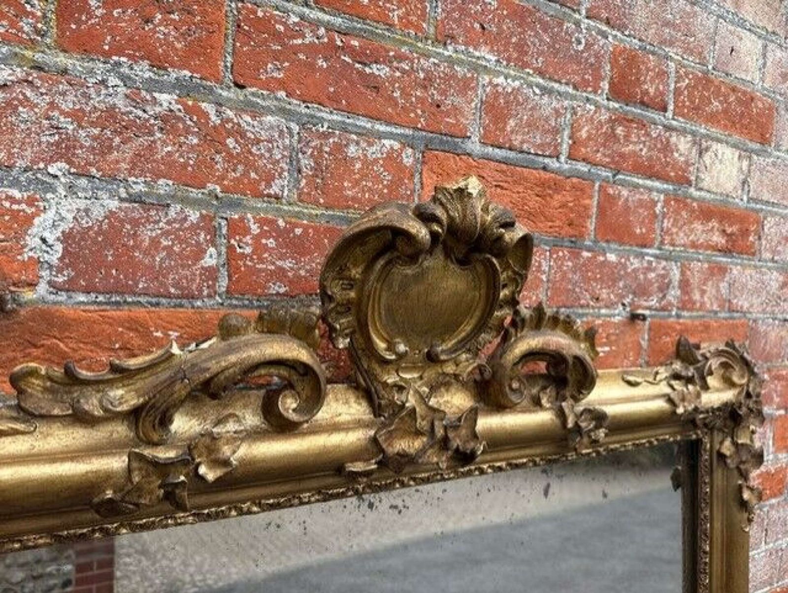 A Stunning Large Antique French 19th Century Carved Wood & Gesso Decorative Gilt Mirror. photo buy