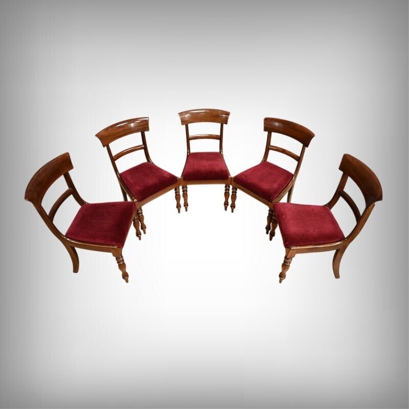 Set Of 5 Victorian Mahogany Chairs, England – Part 2, 19th Century