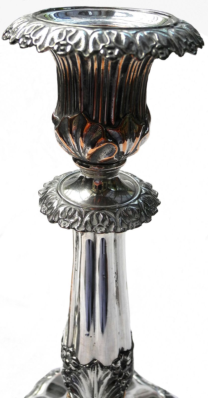 photo furniture Pair Of Antique Sheffield Plate  Candlesticks, Circa 1815 1820