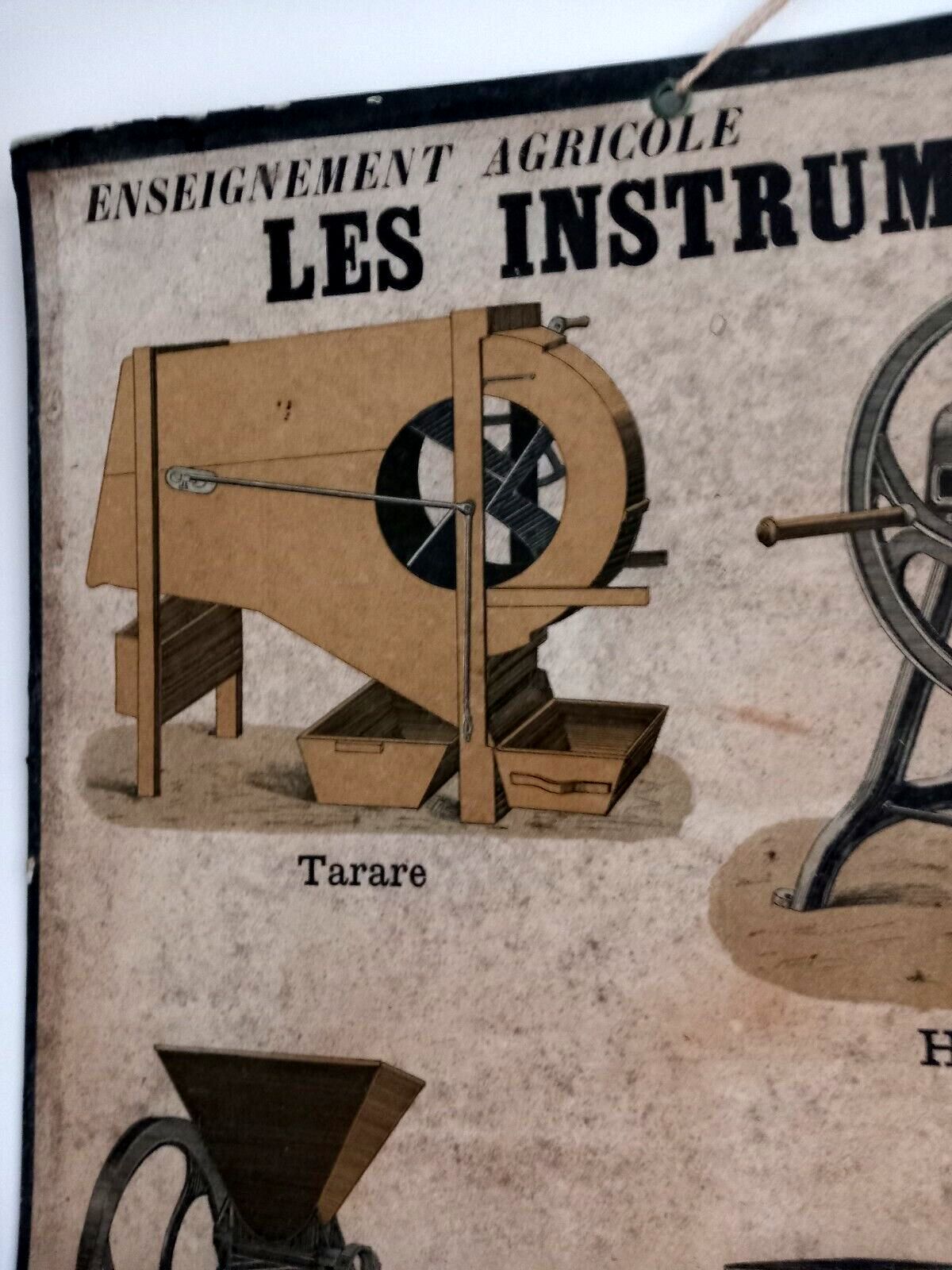 French Teaching Poster 1950s Agricultural Machinery Large Size Wall Chart photo vinterior