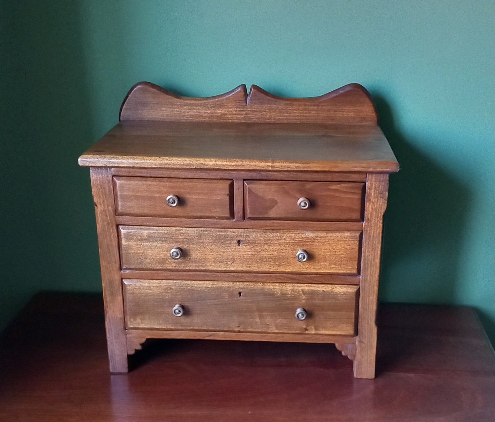 Vintage Apprentice Chest  Drawers Mixture Of Hard Woods Miniature Table Top