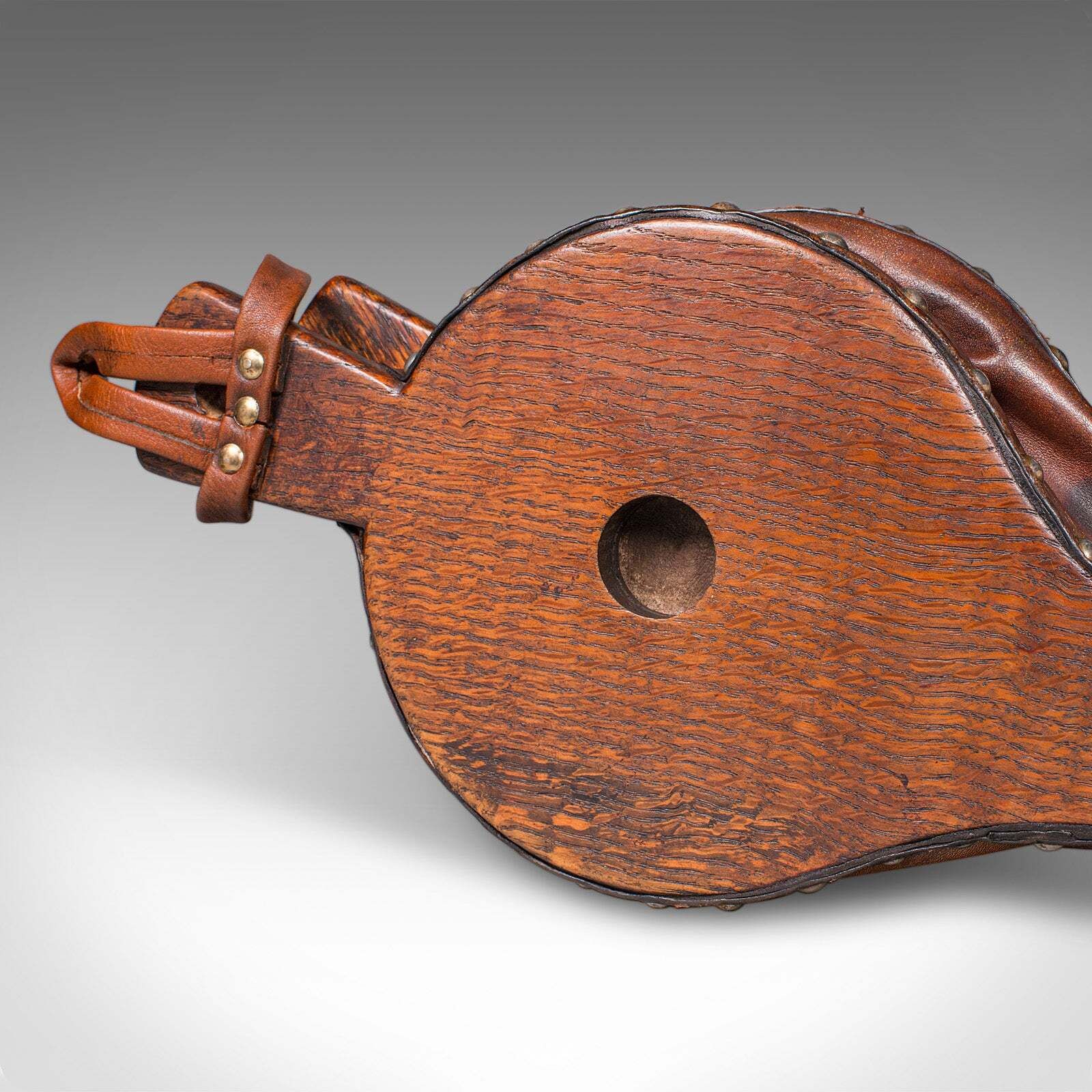 607.0 Antique Fireplace Bellows, English, Oak, Leather, Fire Tool, Victorian, C.1880 photo