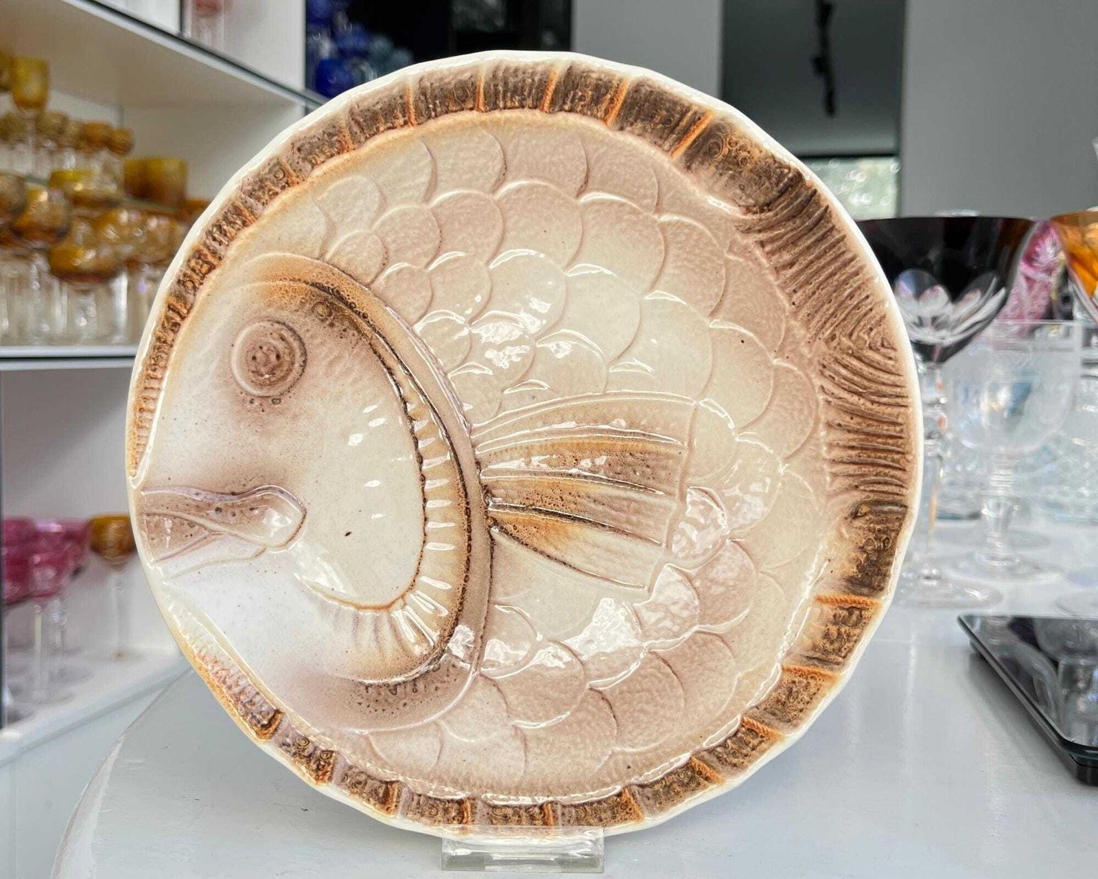 Majolica France Fish Serving Set | 21pcs | Sarreguemines + St Clements photo Home Decor