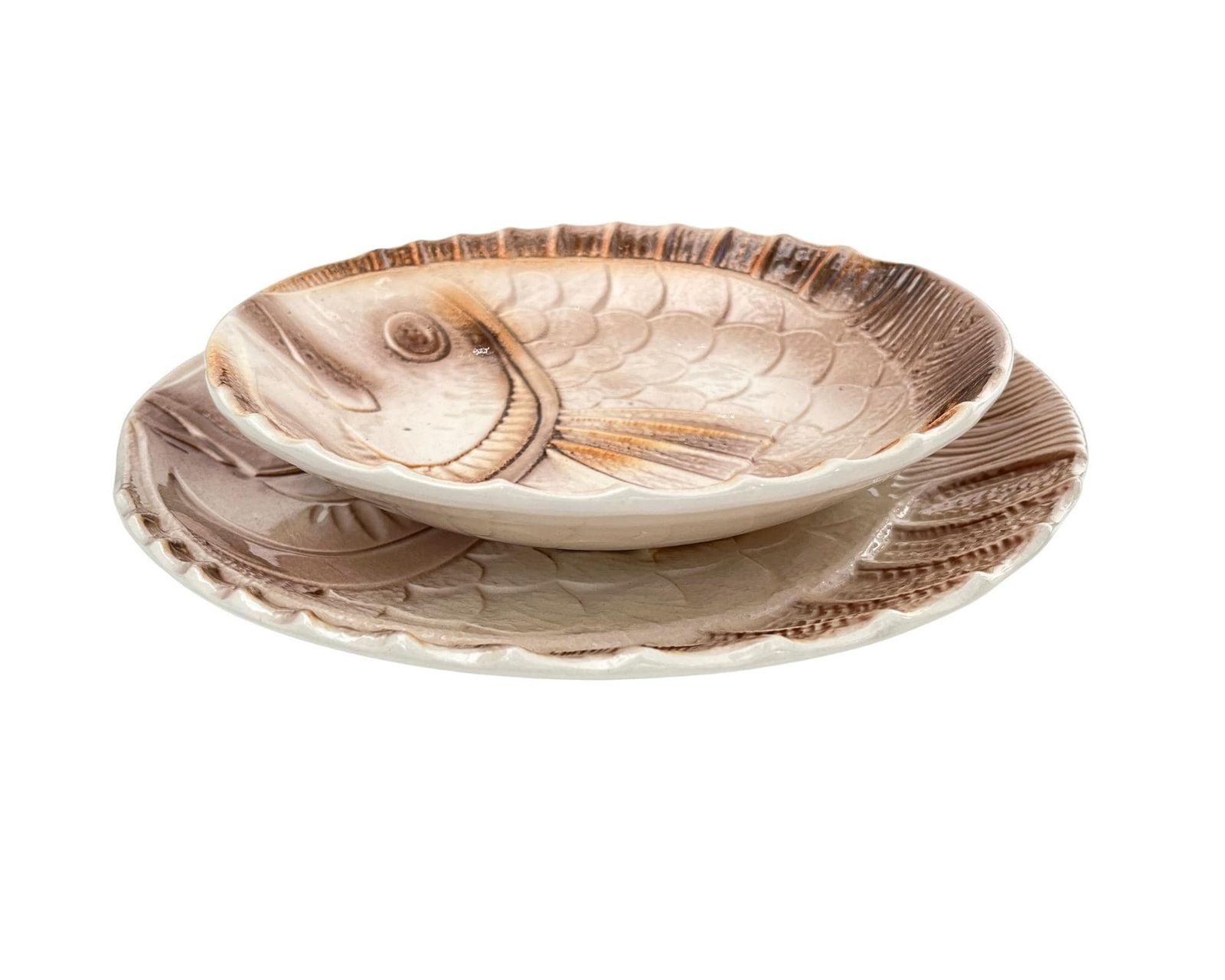 Majolica France Fish Serving Set | 21pcs | Sarreguemines + St Clements photo 1014.0