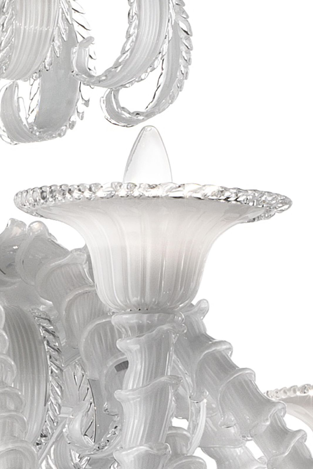 Venetian White "Cà Rezzonico" Murano Glass Chandelier photo for sale