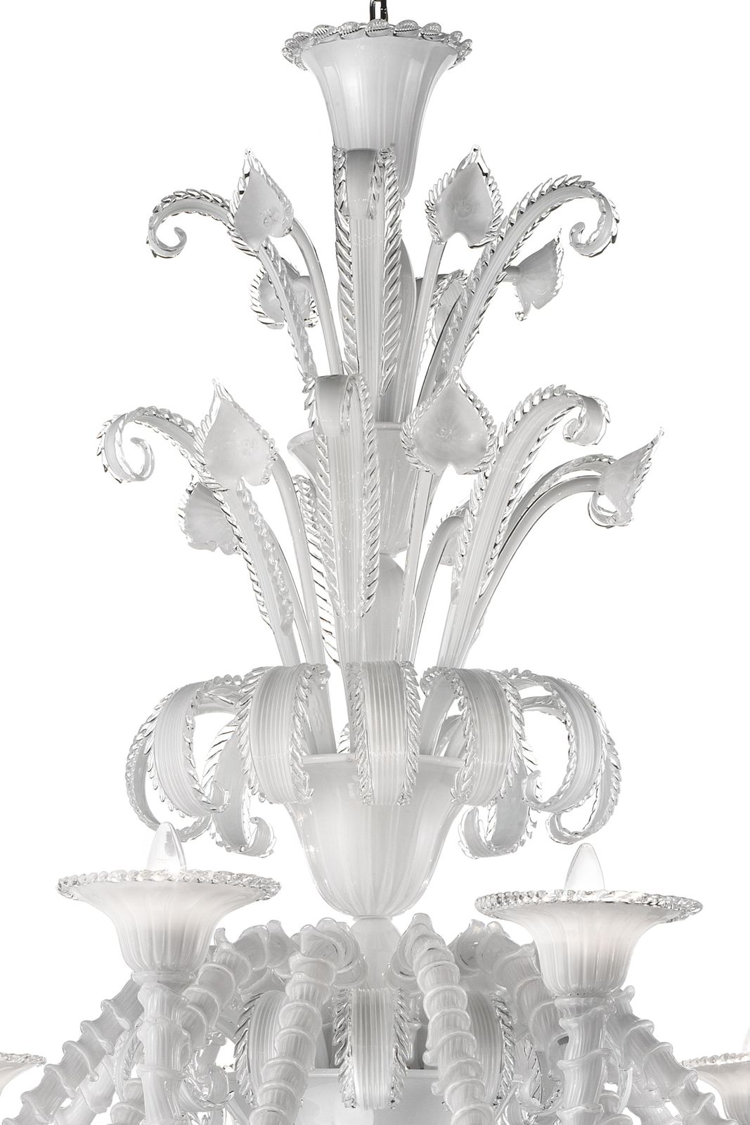 Venetian White "Cà Rezzonico" Murano Glass Chandelier photo vinterior