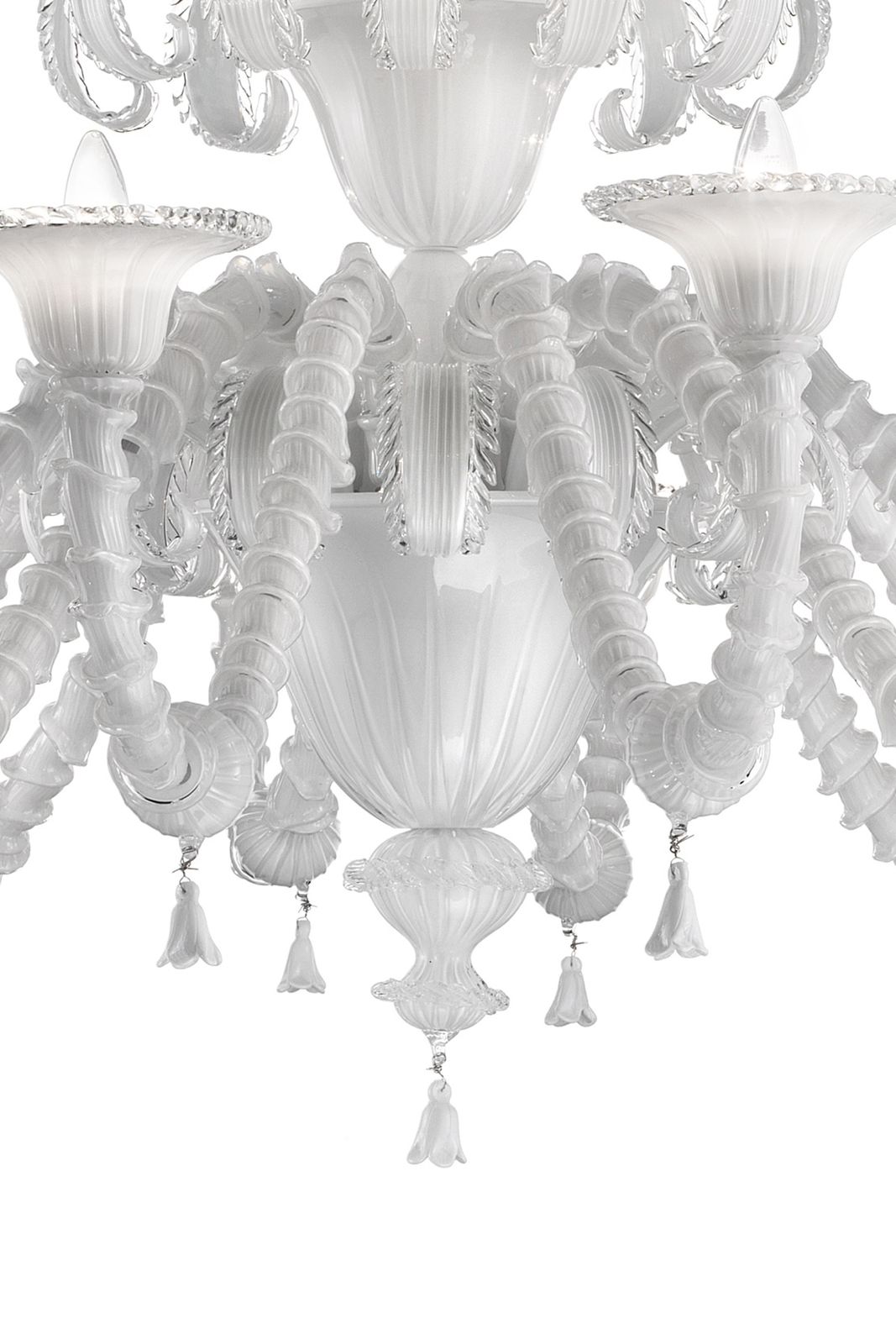 Venetian White "Cà Rezzonico" Murano Glass Chandelier photo buy