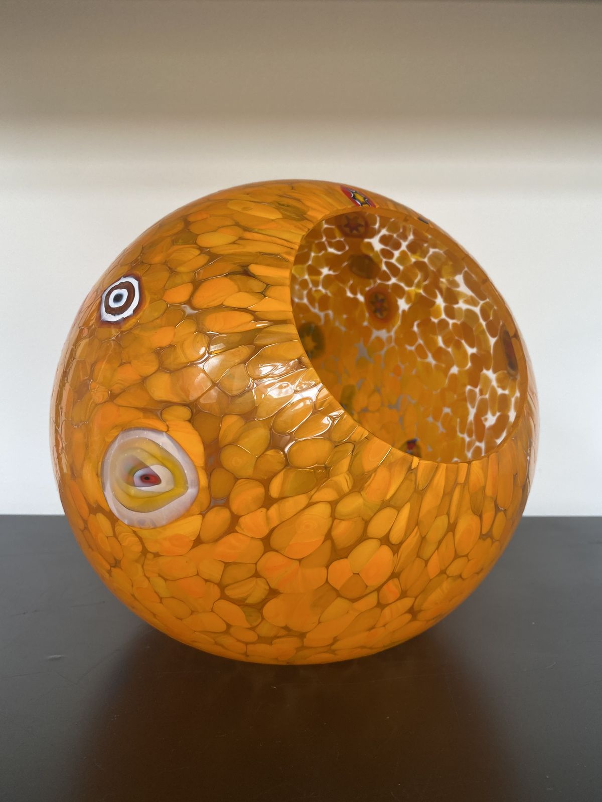 Italian Artistic Murano Glass Vase Multicolored With "Murrine" By Simoeng photo furniture