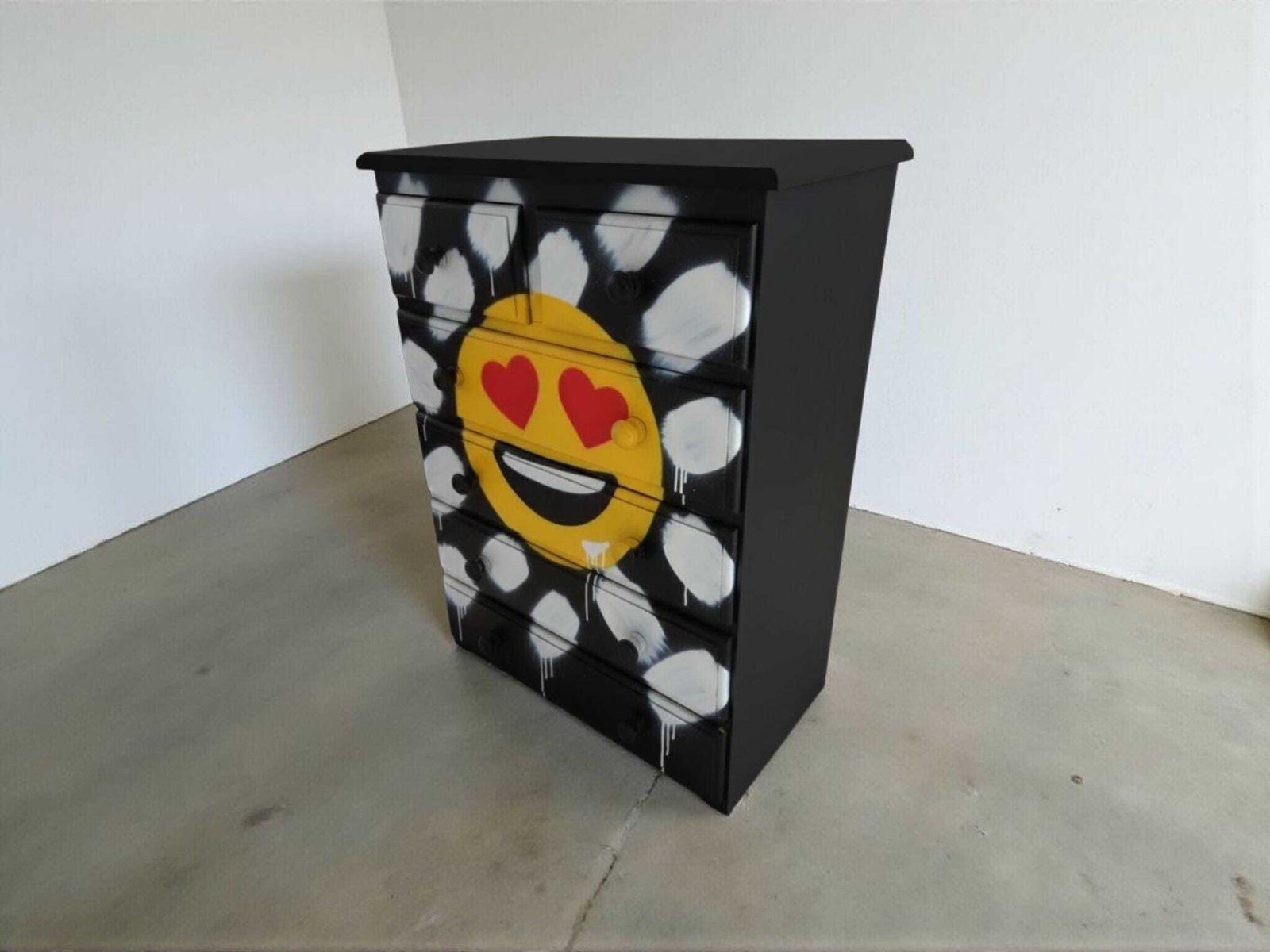 Custom Order Hand Painted Cabinet | Bespoke Street Art Graffiti Sideboard | Pop Art Tall Drawers | Unique Modern Furniture