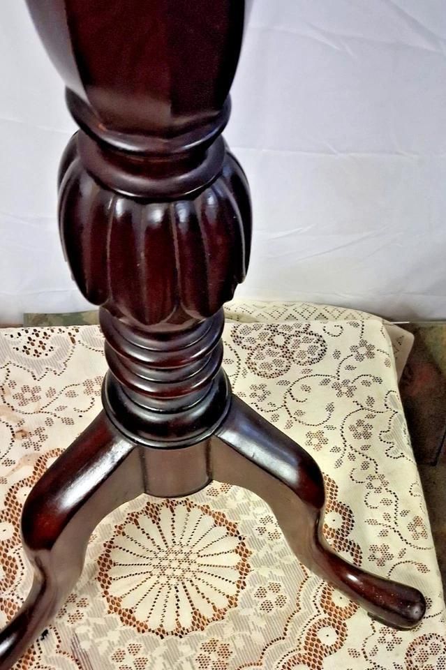 photo furniture Antique Mahogany Plant Lamp Stand With 1887 Markings A Rare Find
