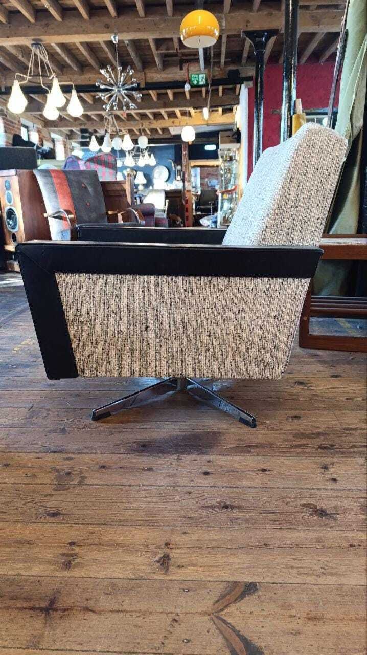 1950s Italian Style Swivel Lounge Chair, Likely British Manufacture photo for sale