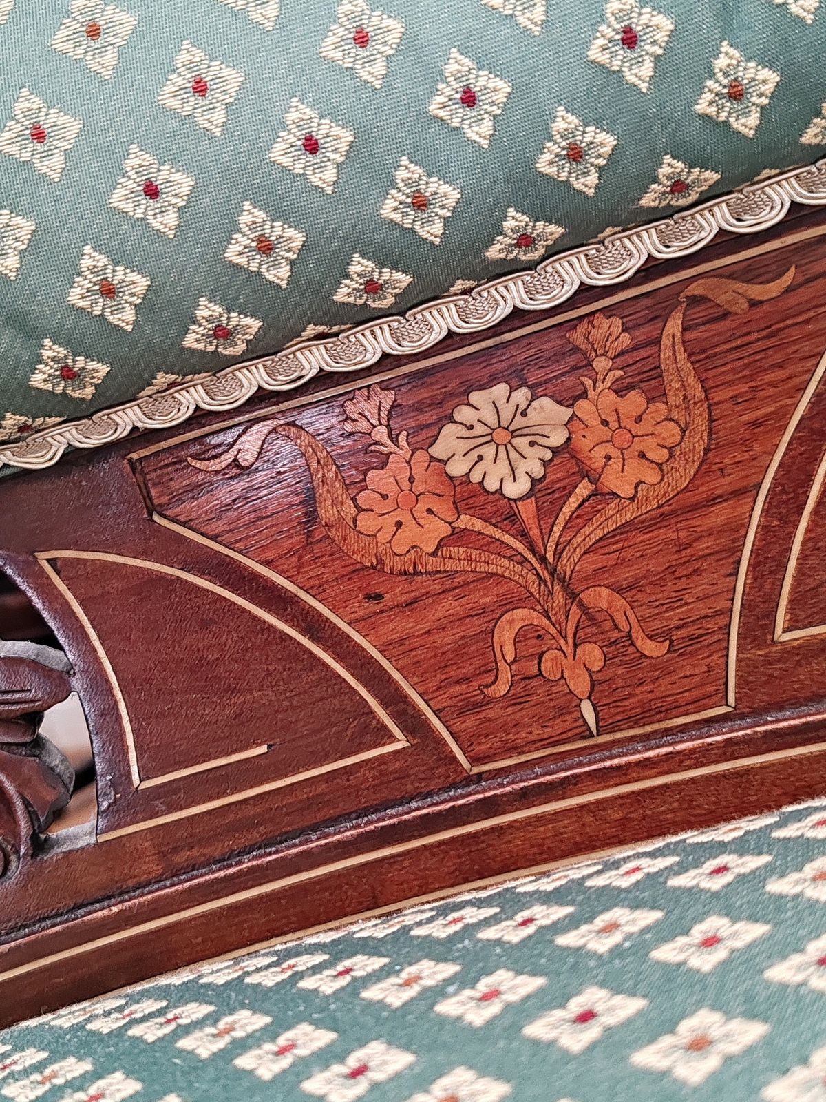 Pair Of Edwardian Regency Revival Inlaid Mahogany Carver Armchairs, C.1910–1930 photo vinterior