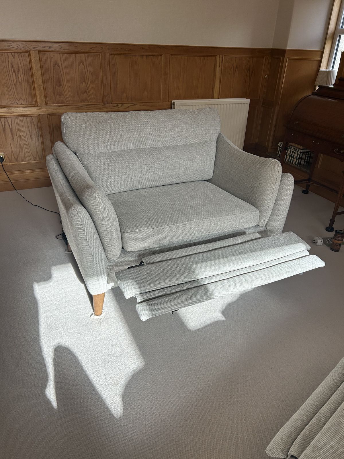Calypso 2 Seater Motion Lounger,Plus Cuddler Motion Lounger, Pearl photo vinterior