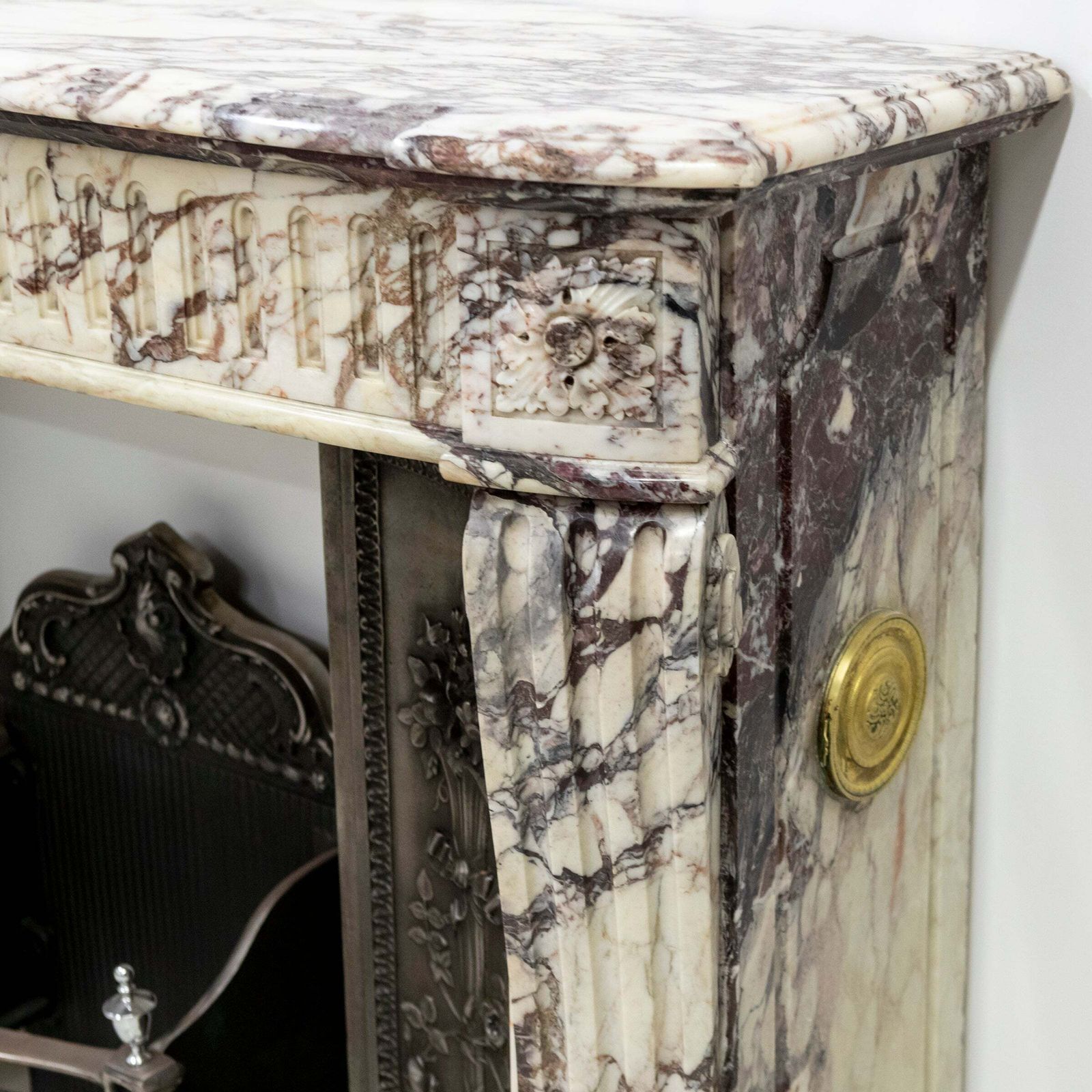 photo furniture Antique 19th Century Brèche Marble Louis Style Fireplace Surround