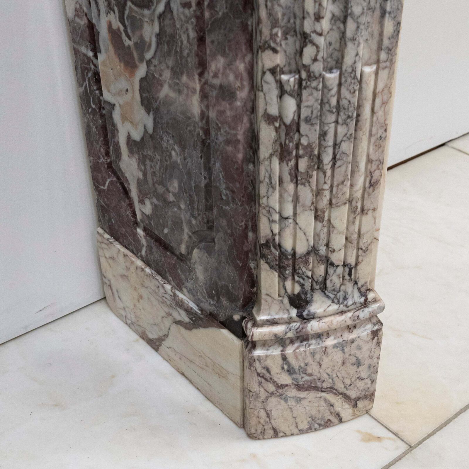 photo buy Antique 19th Century Brèche Marble Louis Style Fireplace Surround