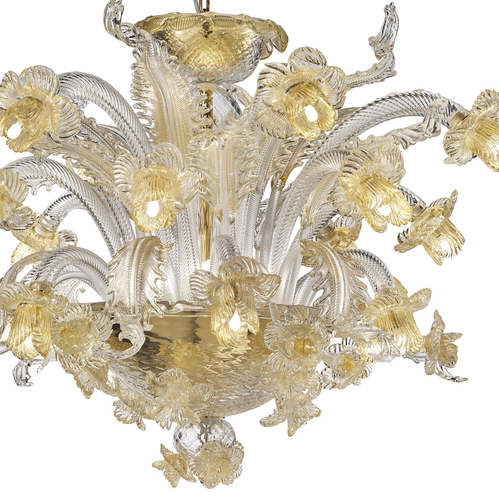 Venetian Floreal Luxury Gold Muarno Glass Chandelier photo buy