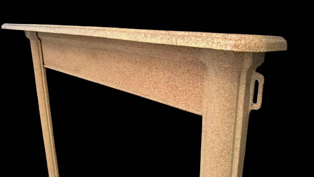 Enamelled Cast Iron Fireplace Mantel Surround Ideal For A Wood Burner Or Stove photo vinterior