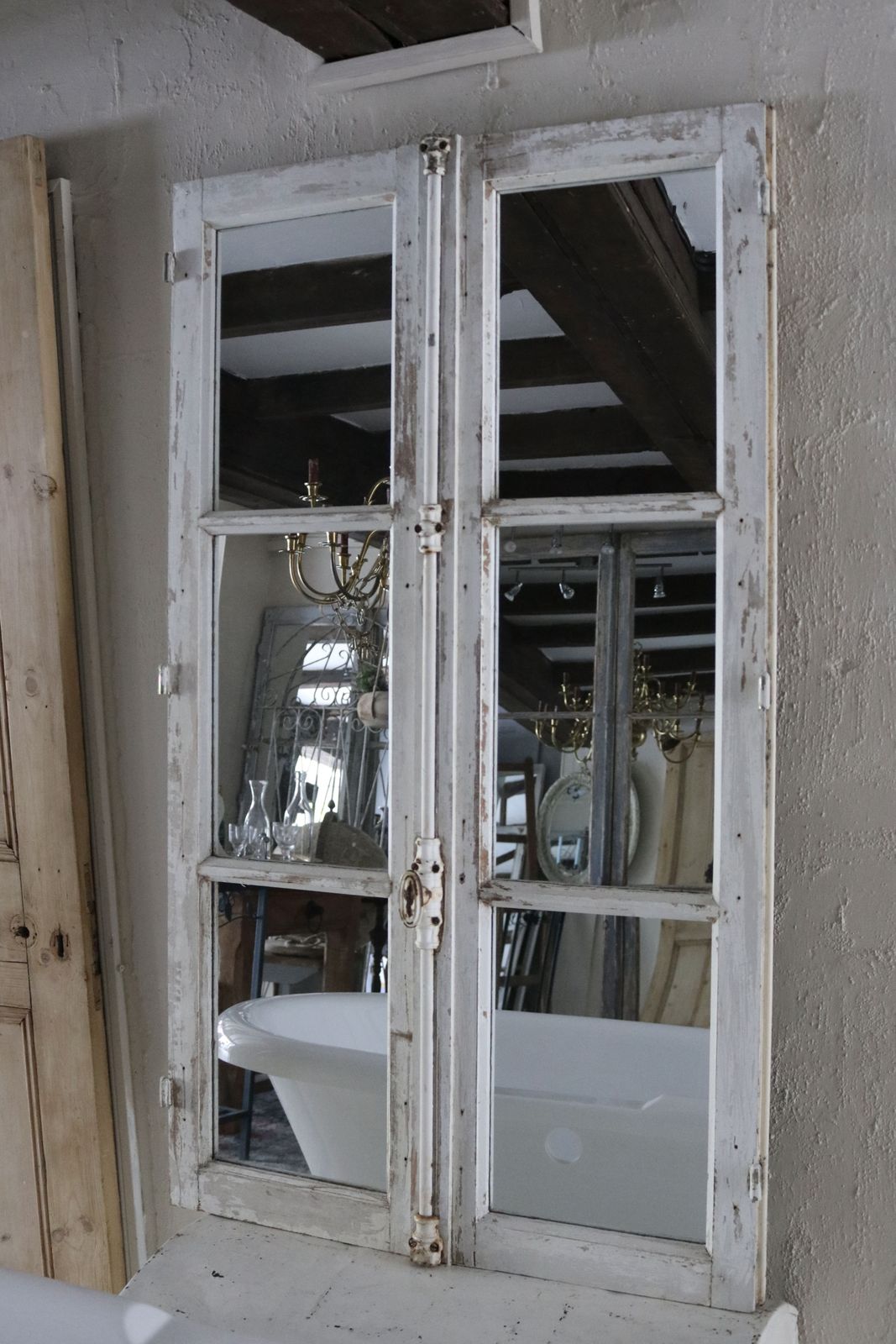 Floor Standing French Window Frame Mirrors photo vintage