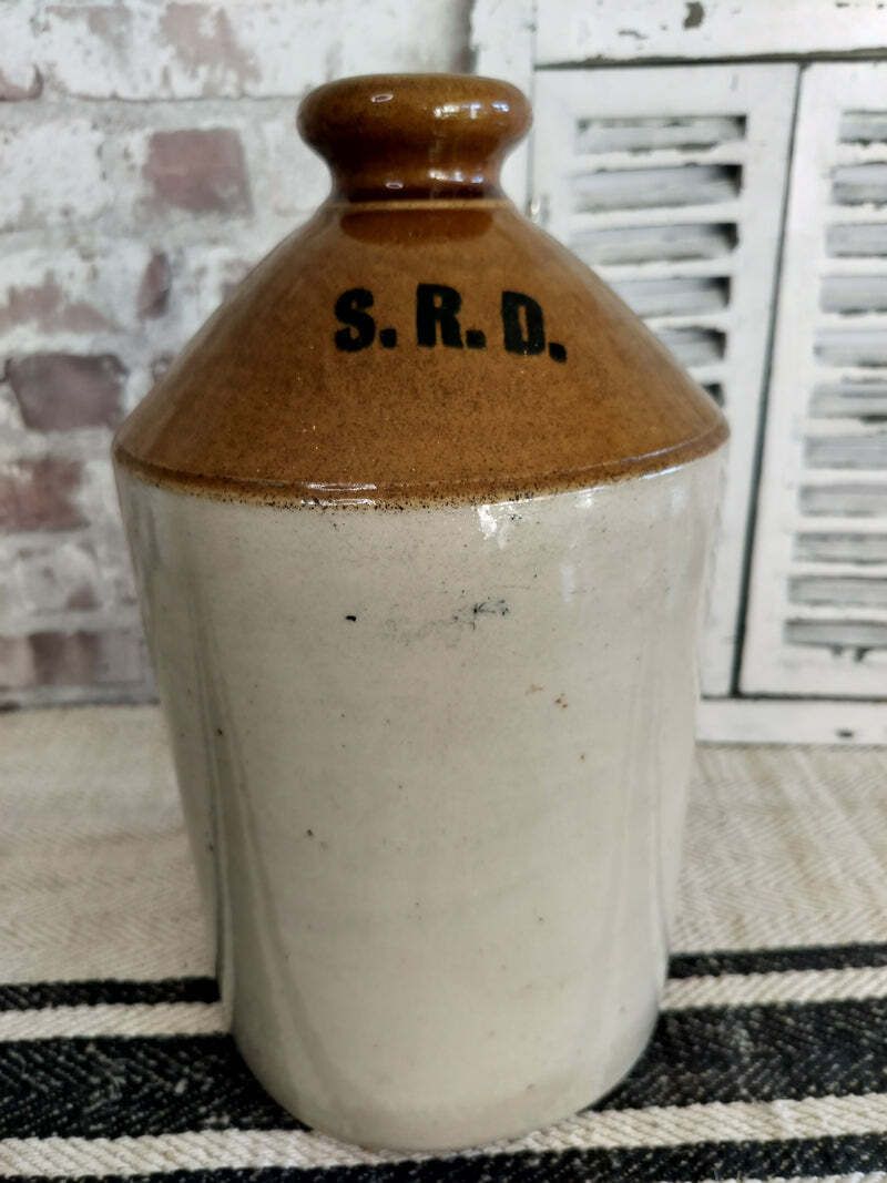 Antique S.R.D. Stoneware Flagon – World War 1 Era Military Issue Jug By Moira Pottery
