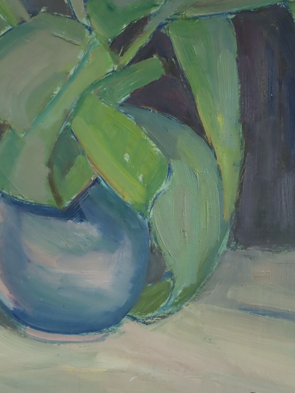 539.0 Tulips In A Blue Vase Oil Painting photo