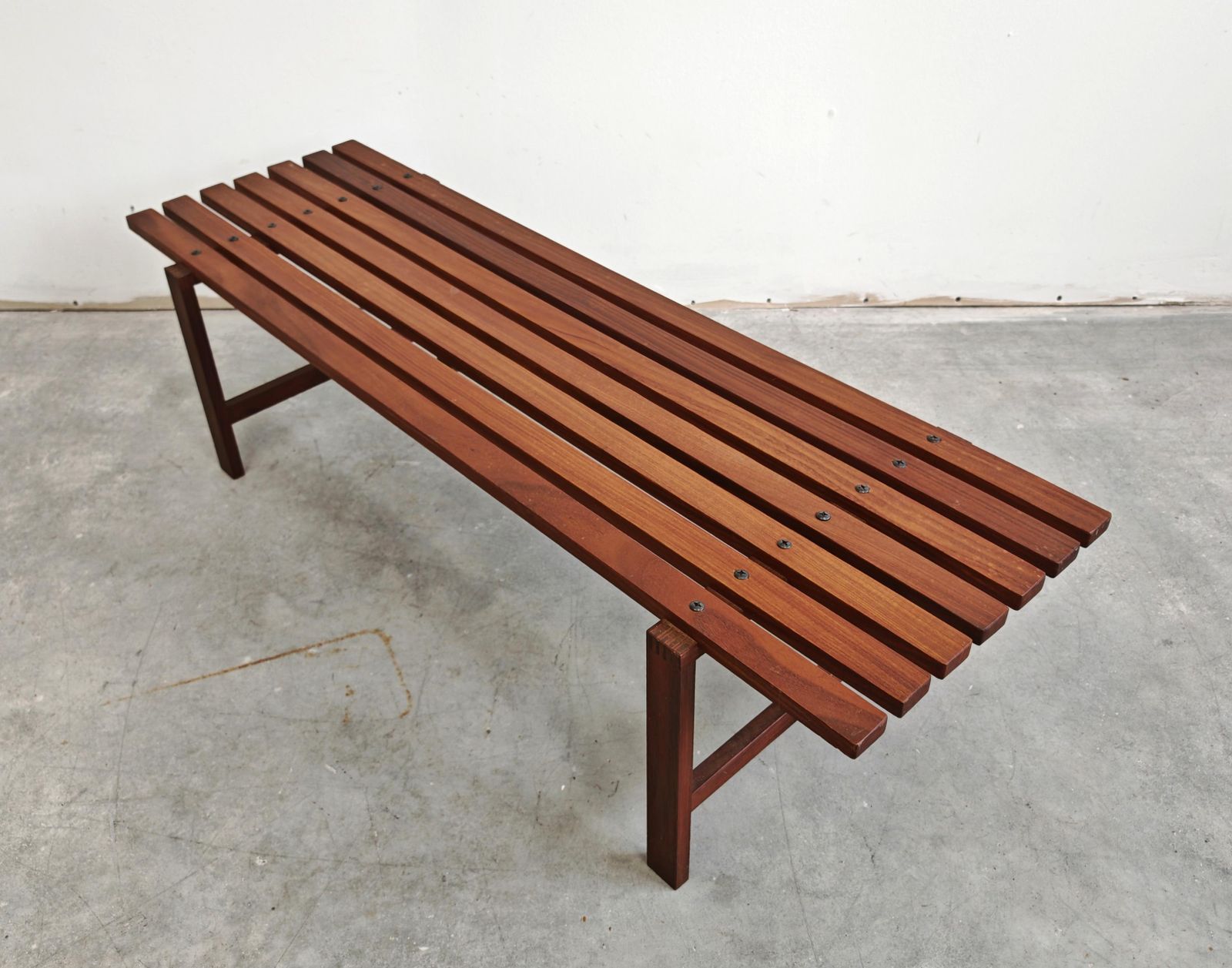 Mid Century Modern Bench In Solid Teak, Denmark 1960s photo buy