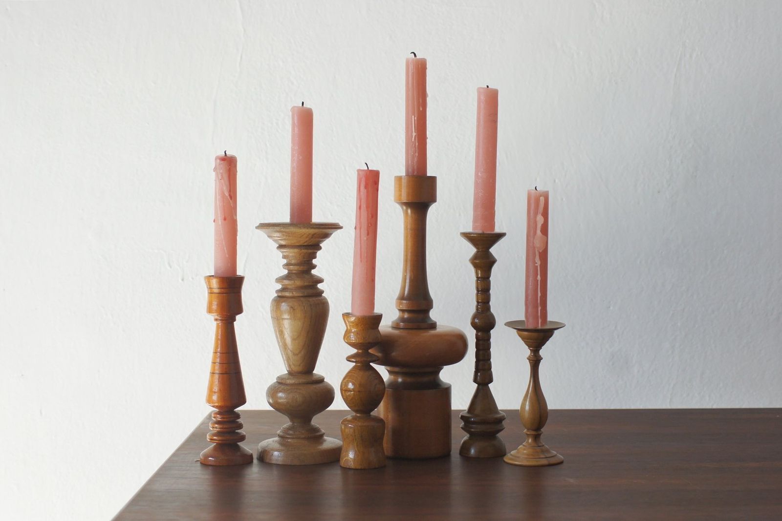 Scandinavian Wooden Candleholders, Set Of 6 photo furniture