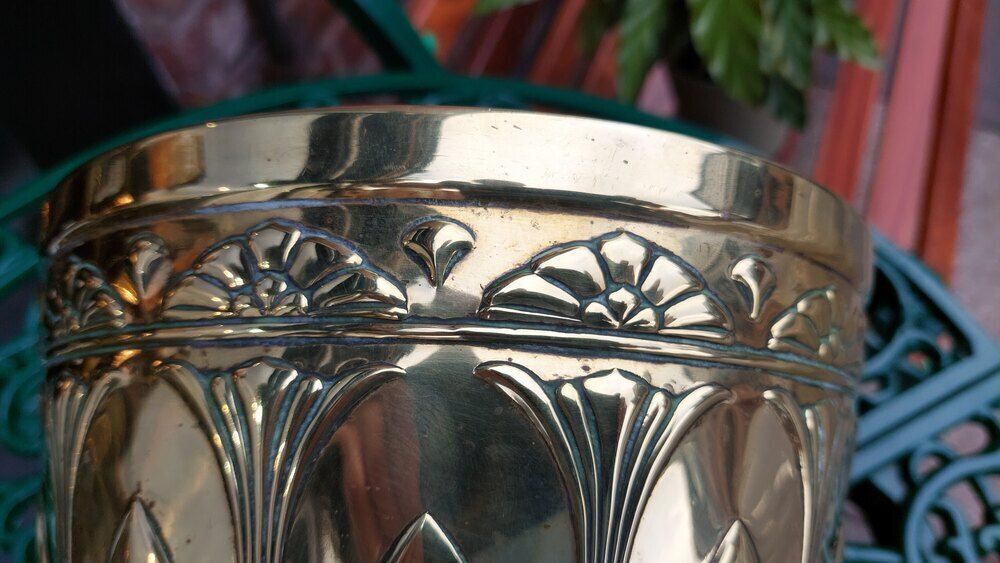 Art Nouveau Brass Planter By J Sankey And Sons photo Home Decor