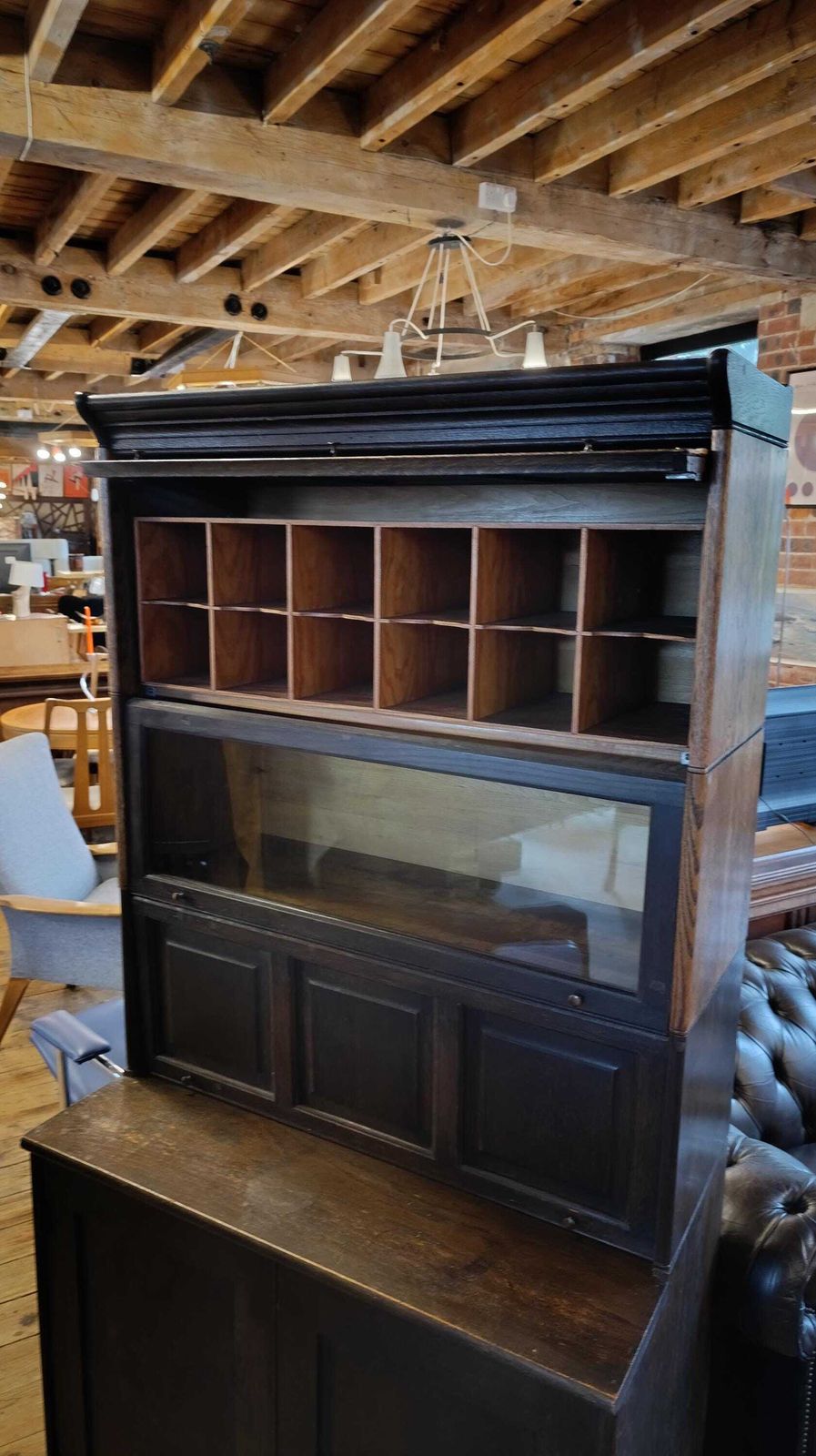 Rare Edwardian Oak Solicitor’s Correspondence & Book Cabinet (C.1900–1930) photo vinterior