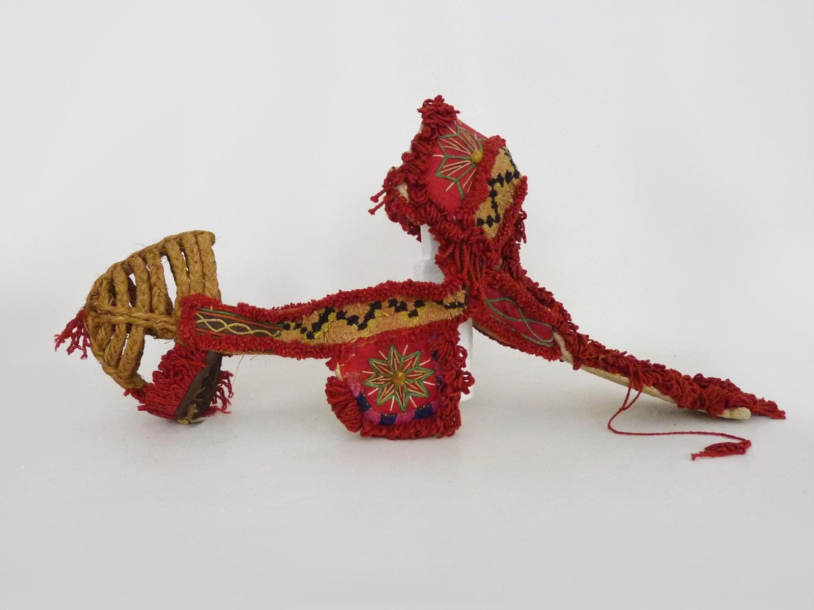 Traditional Spanish Donkey Harness Made Of Straw And Wool. Burro Taxi. 19th Century